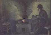 Vincent Van Gogh Peasant Woman near the Hearth (mk06) oil painting picture wholesale